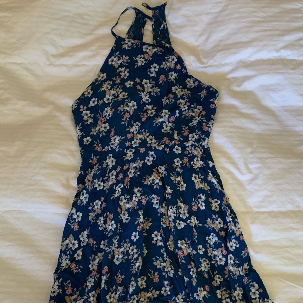 Blue flowered sun dress